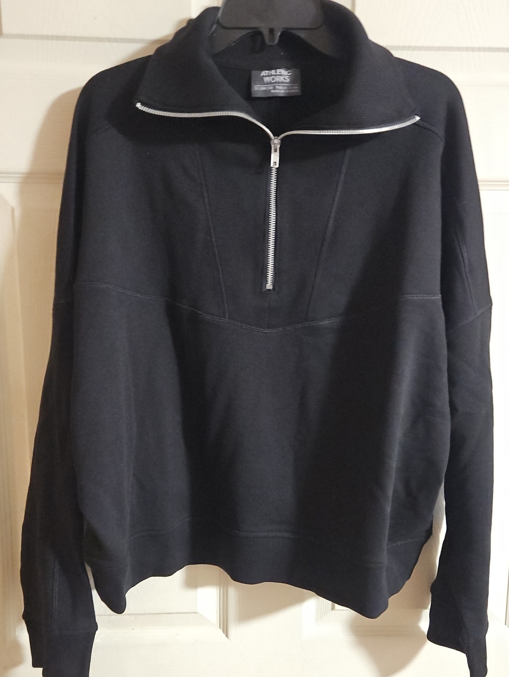 Athletic Works Women's Plus Quarter-Zip Sweatshirt: BLACK: NWT: 2X (20W-22W)